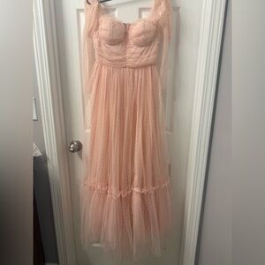 Petal & Pup Peach Midi Dress